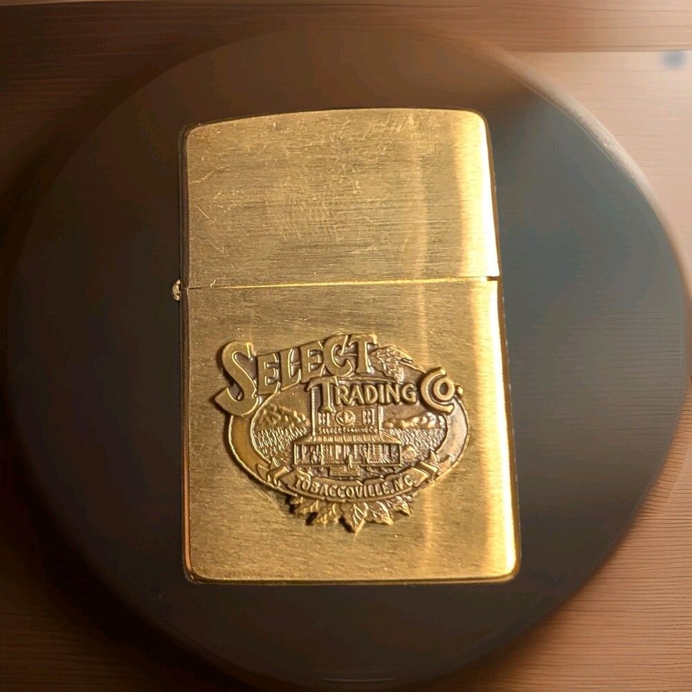 Vintage May 1995 Zippo Solid Brass Lighter "Select Trading Co." - NOS